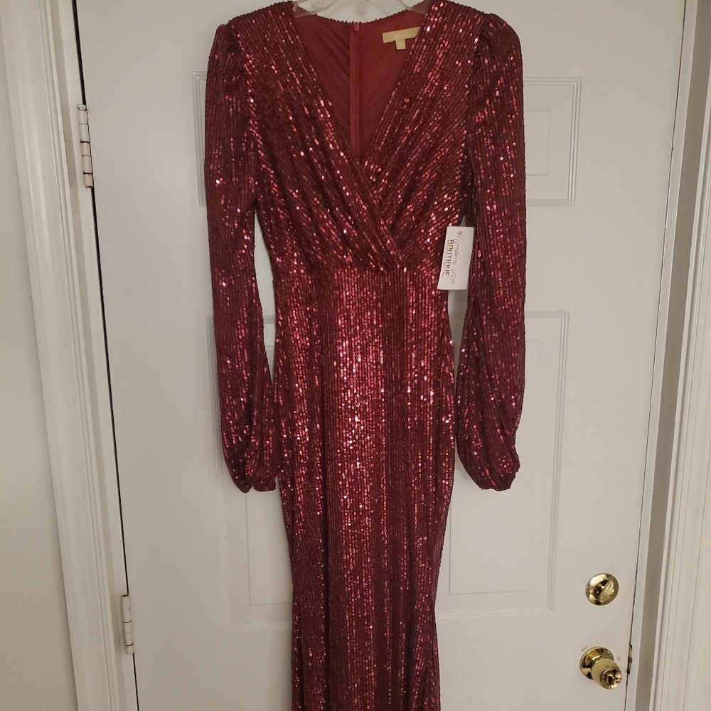 New red sequin party dress, size S